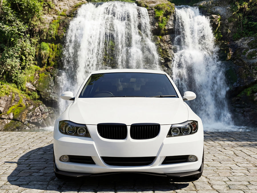 DIY BMW 3 Series wrapped in Gloss HX20000 Polar White wrap film HX20001B