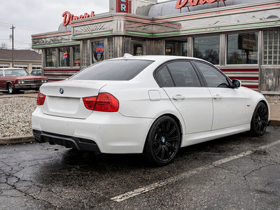 DIY BMW 3 Series wrapped in Gloss HX20000 Polar White automotive vinyl film HX20001B