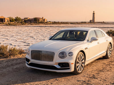 Bentley Flying Spur wrapped in Gloss HX20000 Lapland White vinyl wrap HX20002B