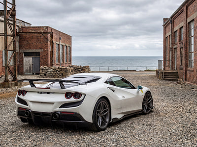 Ferrari 488 Pista wrapped in Gloss HX20000 Lapland White wrap film HX20002B