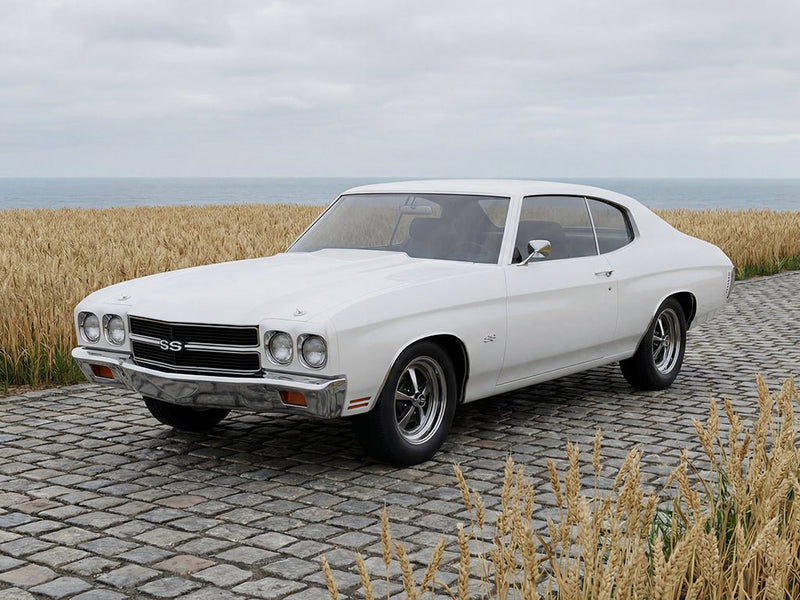 Chevrolet Chevelle SS wrapped in Hexis Gloss HX20000 Lapland White car wrap film HX20002B