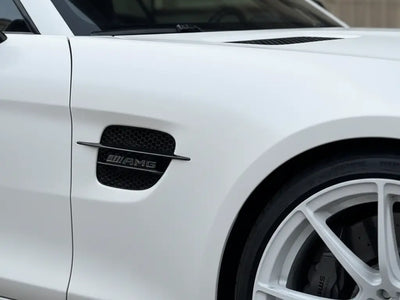 Mercedes-AMG GT wrapped in Matte HX20000 Lapland White automotive vinyl film HX20002M