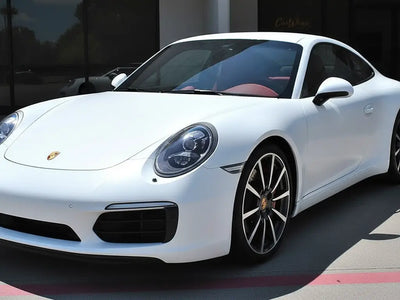 Porsche 911 wrapped in Hexis Matte HX20000 Lapland White automotive vinyl film HX20002M
