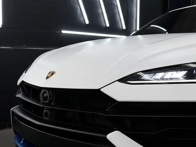 Lamborghini Urus wrapped in Hexis Matte HX20000 Lapland White car wrap film HX20002M