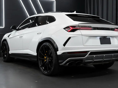 Lamborghini Urus wrapped in Matte HX20000 Lapland White restyling film HX20002M detail