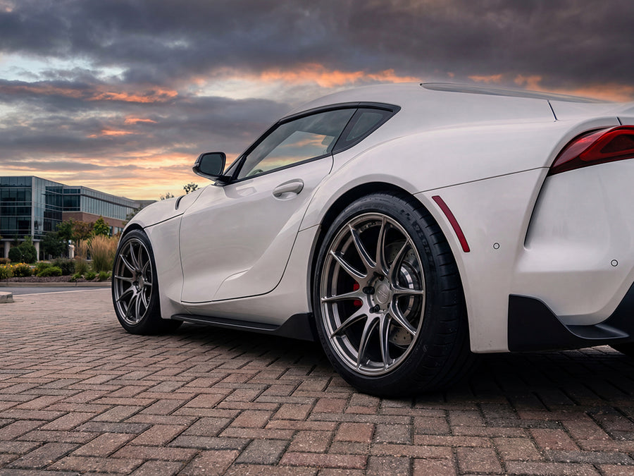Toyota Supra wrapped in Gloss HX20000 Glacier White vinyl wrap HX20003B