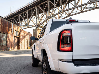 Ram 1500 wrapped in Hexis Gloss HX20000 Glacier White restyling film HX20003B