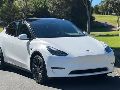 DIY Tesla Y wrapped in Matte HX20000 Glacier White car wrap film HX20003M