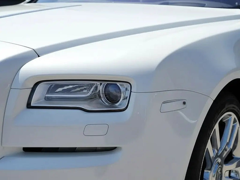 Rolls-Royce Ghost wrapped in Matte HX20000 Glacier White restyling film HX20003M