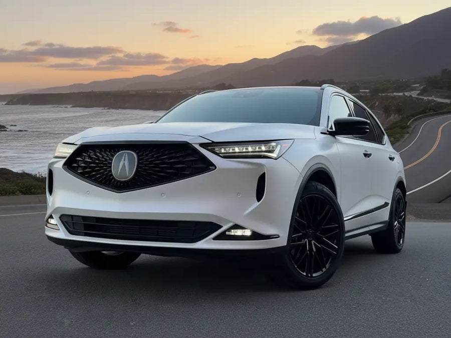 Acura MDX wrapped in Hexis Matte HX20000 Glacier White vinyl wrap HX20003M