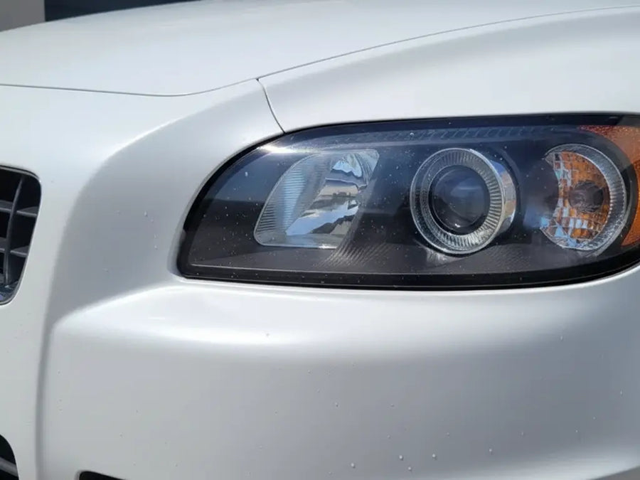 Volvo S60 wrapped in Hexis Matte HX20000 Glacier White wrap film HX20003M