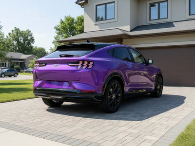 Ford Mustang Mach-E wrapped in Gloss HX20000 Plum Violet wrap film HX20008B