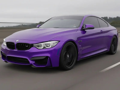 BMW M4 wrapped in Gloss HX20000 Plum Violet vinyl wrap HX20008B detail