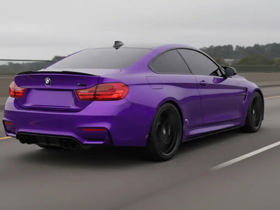 BMW M4 wrapped in Hexis Gloss HX20000 Plum Violet car wrap film HX20008B