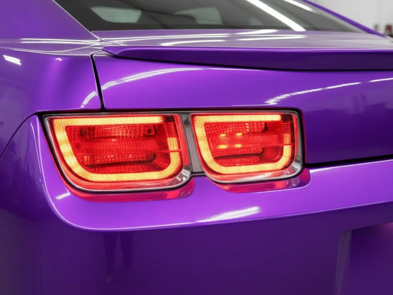 Chevrolet Camaro wrapped in Hexis Gloss HX20000 Plum Violet restyling film HX20008B