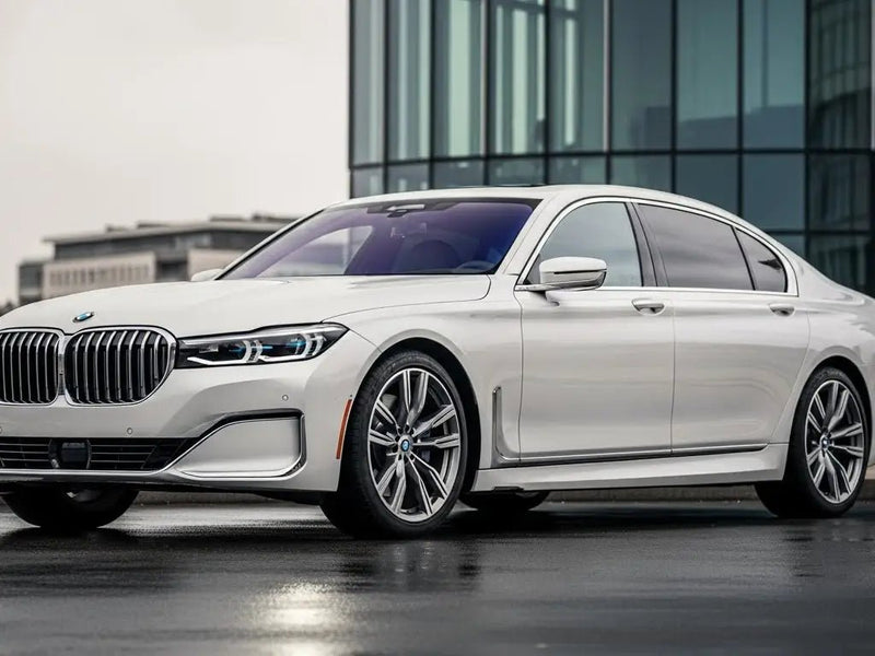 BMW 7 Series wrapped in Hexis Gloss HX20000 Mountain Peak White wrap film HX20012B