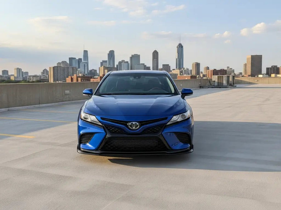 Toyota Camry wrapped in Hexis Gloss HX20000 Firmament Blue automotive vinyl film HX20033B