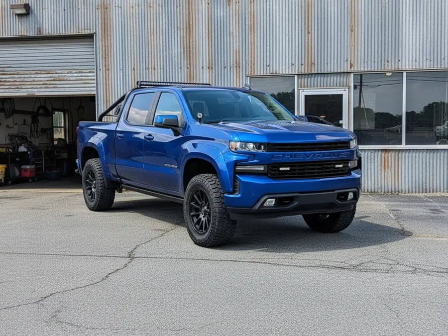 DIY Chevrolet Silverado wrapped in Gloss HX20000 Firmament Blue wrap film HX20033B