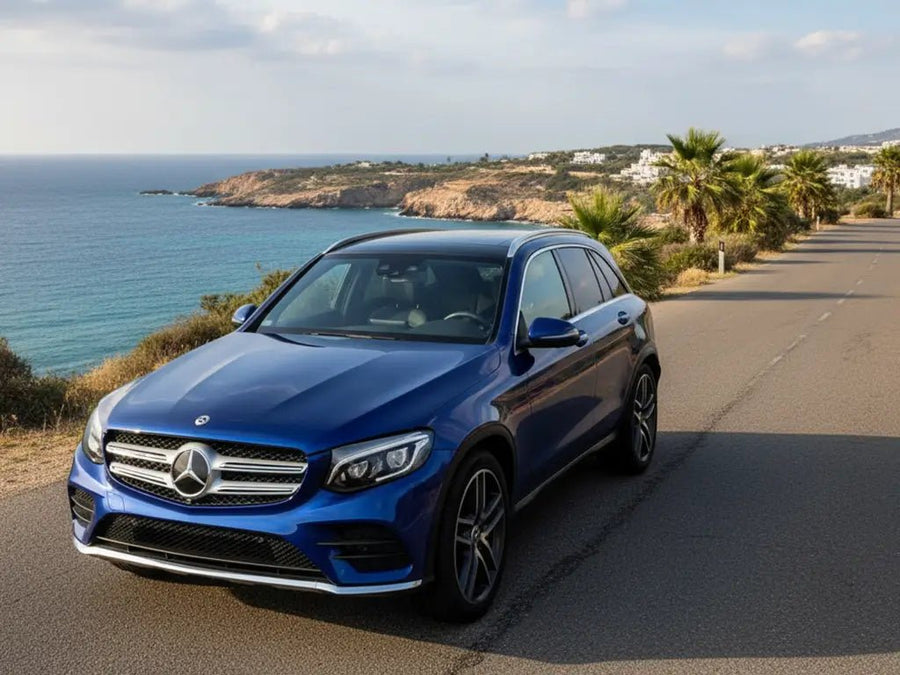 DIY Mercedes-Benz GLC wrapped in Gloss HX20000 Firmament Blue vinyl wrap HX20033B