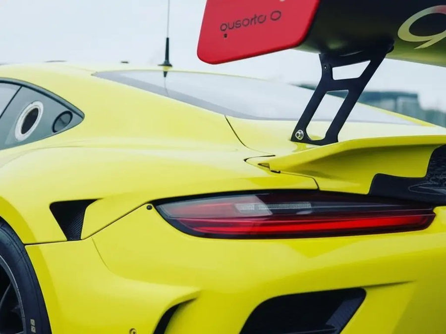 Porsche 911 GT3 wrapped in Gloss HX20000 Lemon Yellow automotive vinyl film HX20108B