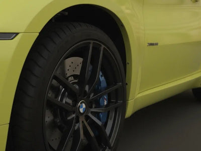 BMW M4 wrapped in Gloss HX20000 Lemon Yellow vinyl wrap HX20108B
