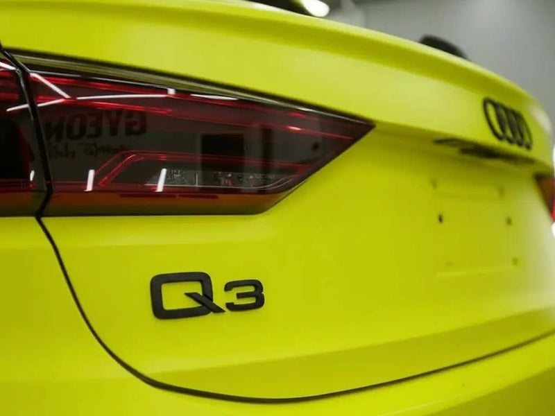 DIY Audi Q3 wrapped in Matte HX20000 Lemon Yellow wrap film HX20108M