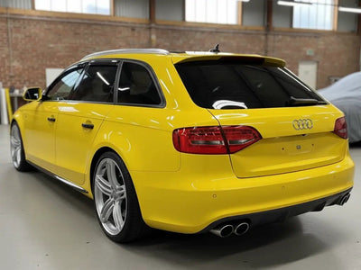 DIY Audi S4 Avant wrapped in Gloss HX20000 Sun Yellow car wrap film HX20109B