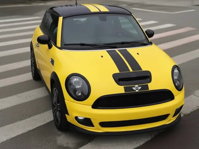 DIY MINI Cooper wrapped in Gloss HX20000 Sun Yellow restyling film HX20109B
