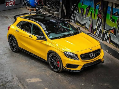 Mercedes-Benz GLA wrapped in Hexis Gloss HX20000 Daffodil Yellow car wrap film HX20123B