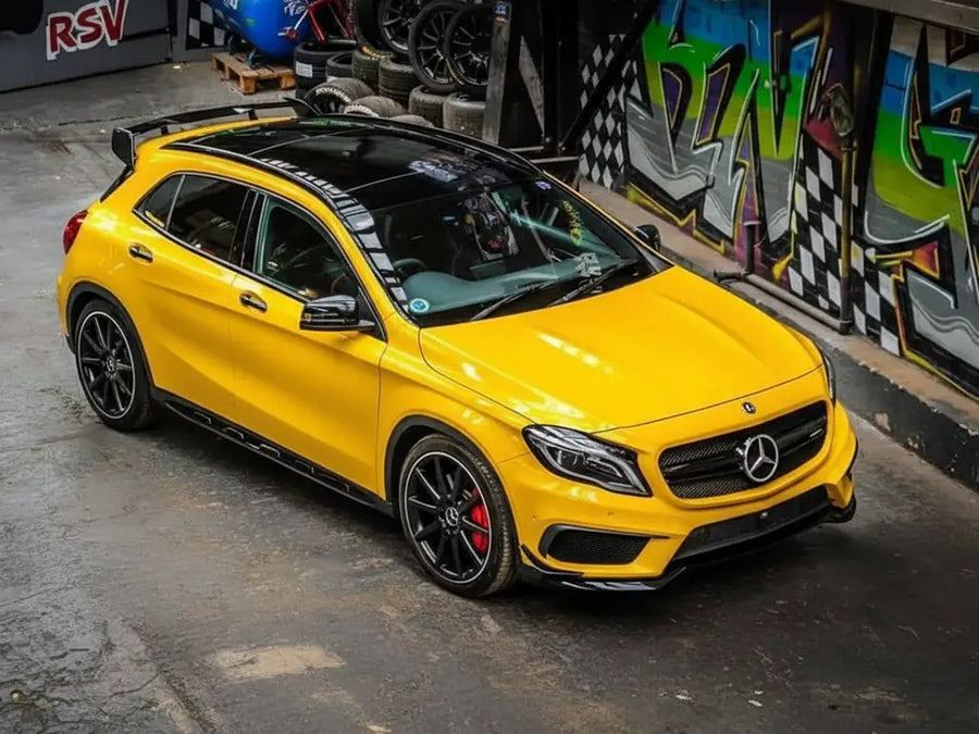 Mercedes-Benz GLA wrapped in Hexis Gloss HX20000 Daffodil Yellow car wrap film HX20123B