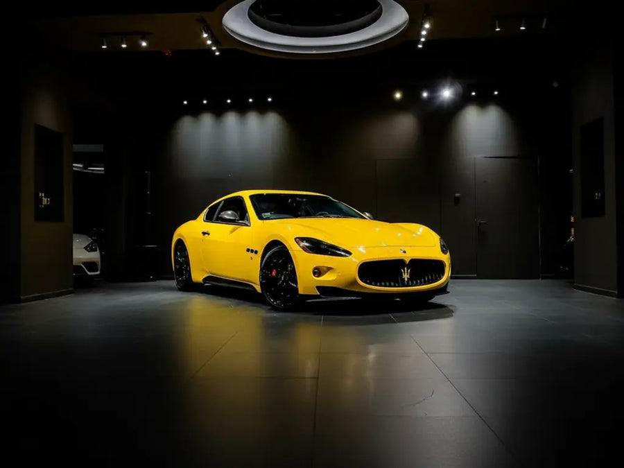 DIY Maserati GranTurismo wrapped in Gloss HX20000 Daffodil Yellow car wrap film HX20123B