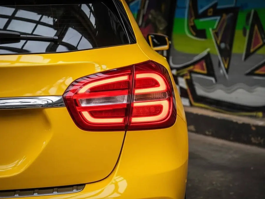 Mercedes-Benz A-Class wrapped in Gloss HX20000 Daffodil Yellow restyling film HX20123B