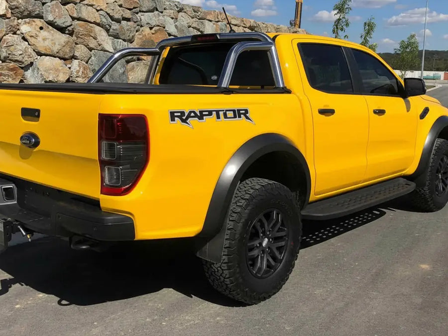 Ford Ranger Raptor wrapped in Hexis Gloss HX20000 Daffodil Yellow automotive vinyl film HX20123B