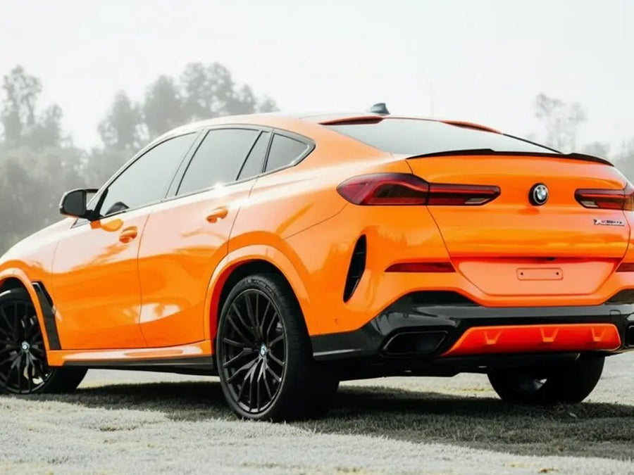 BMW X6 wrapped in Gloss HX20000 Orange Red automotive vinyl film HX20165B