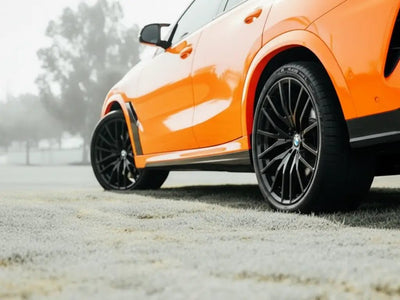 DIY BMW X6 wrapped in Gloss HX20000 Orange Red automotive vinyl film HX20165B