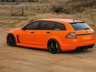 Holden Commodore VE Sportwagon wrapped in Matte HX20000 Mandarin Red car wrap film HX20165M