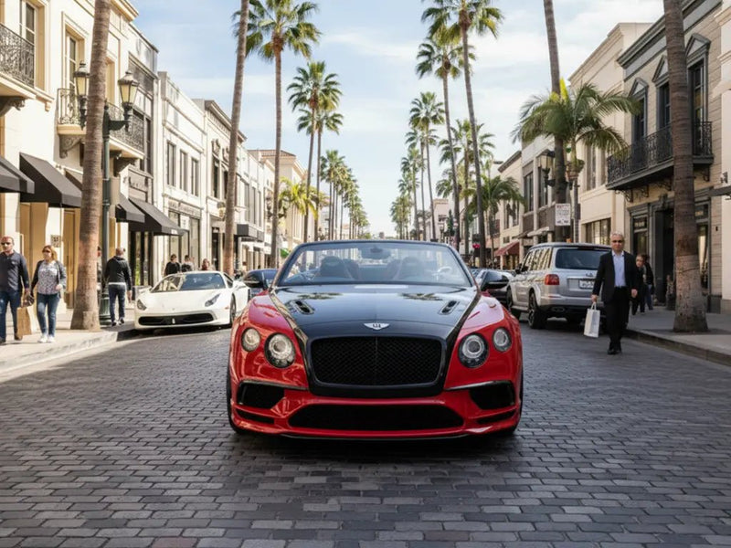 DIY Bentley Continental GT wrapped in Gloss HX20000 Ruby Red automotive vinyl film HX20186B