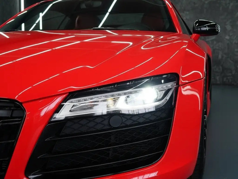 DIY Audi R8 wrapped in Gloss HX20000 Ruby Red restyling film HX20186B detail