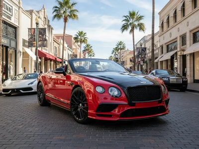 Bentley Continental GT Convertible wrapped in Hexis Gloss HX20000 Ruby Red wrap film HX20186B