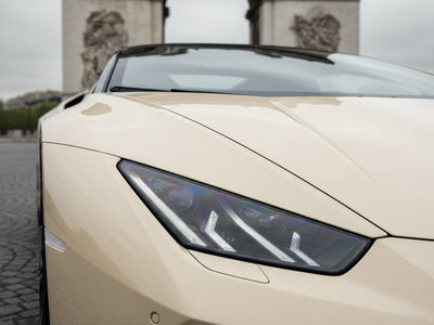 DIY Lamborghini Huracán wrapped in Super Gloss HXONE™ Desert Beige car wrap film HXONE202