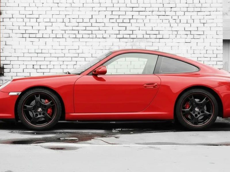 DIY Porsche 911 wrapped in Gloss HX20000 Cardinal Red car wrap film HX20200B