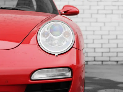 Porsche 911 wrapped in Gloss HX20000 Cardinal Red wrap film HX20200B