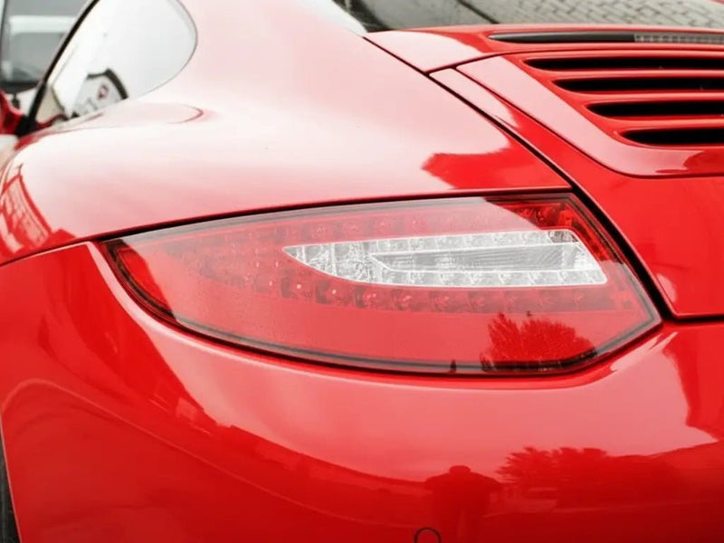 Porsche 911 wrapped in Gloss HX20000 Cardinal Red wrap film HX20200B detail