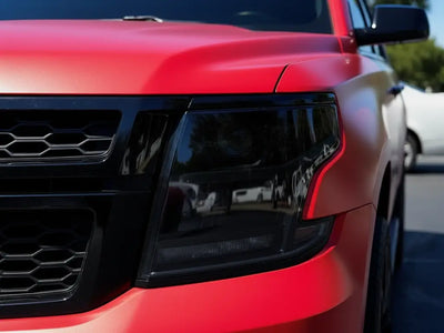 Chevrolet Tahoe wrapped in Matte HX20000 Blood Red restyling film HX20200M