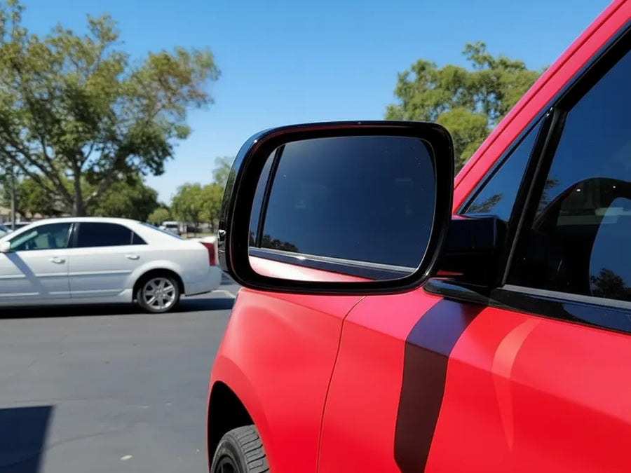 DIY Car wrapped in Matte HX20000 Blood Red vinyl wrap HX20200M