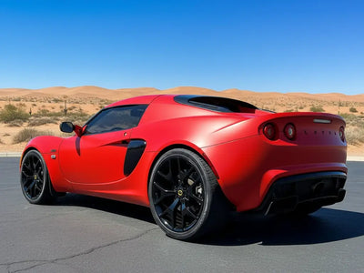Lotus Exige wrapped in Hexis Matte HX20000 Blood Red restyling film HX20200M