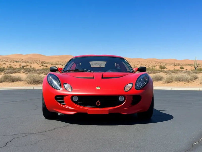 Lotus Elise wrapped in Hexis Matte HX20000 Blood Red restyling film HX20200M