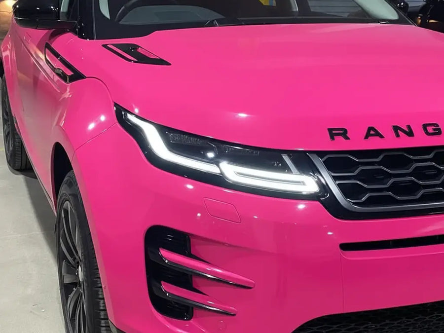 Range Rover Evoque wrapped in Gloss HX20000 Fuchsia vinyl wrap HX20220B