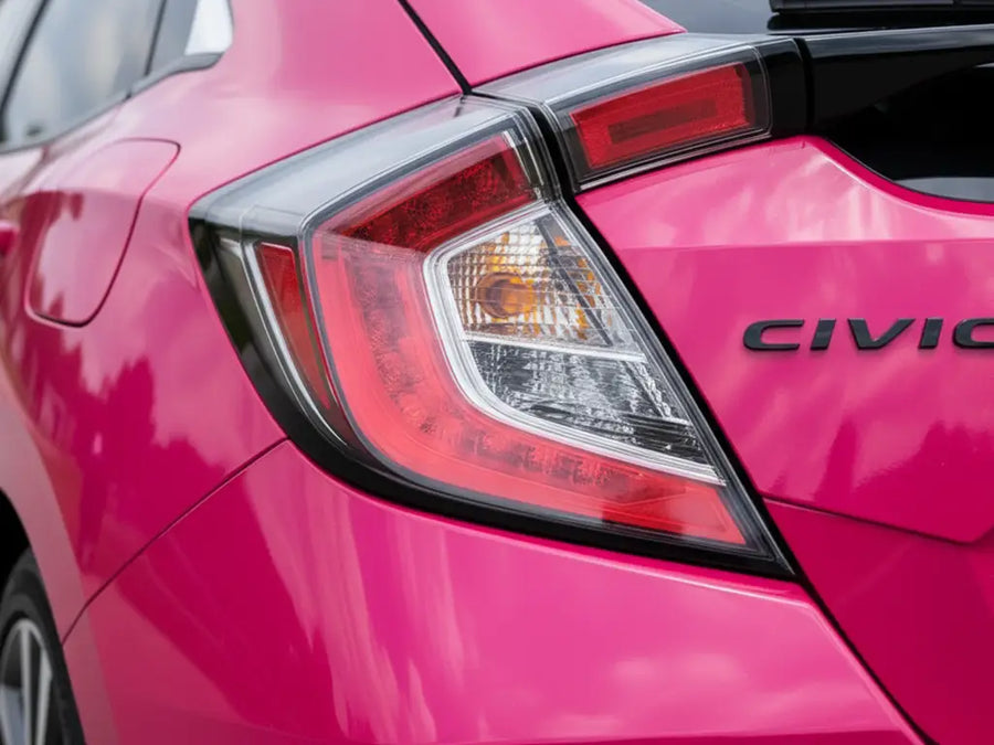 DIY Honda Civic wrapped in Gloss HX20000 Fuchsia restyling film HX20220B