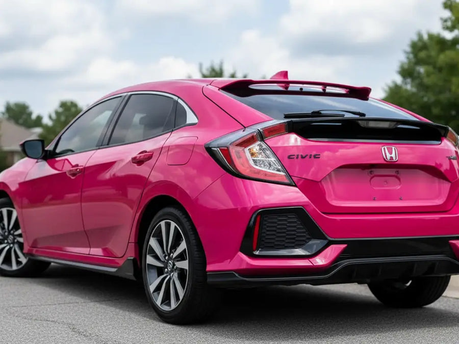 DIY Honda Civic wrapped in Gloss HX20000 Fuchsia wrap film HX20220B